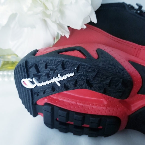 Champion Bromad C Lock Black/Scarlet Red Sneaker Boots Size 7 Youth - Picture 15 of 16